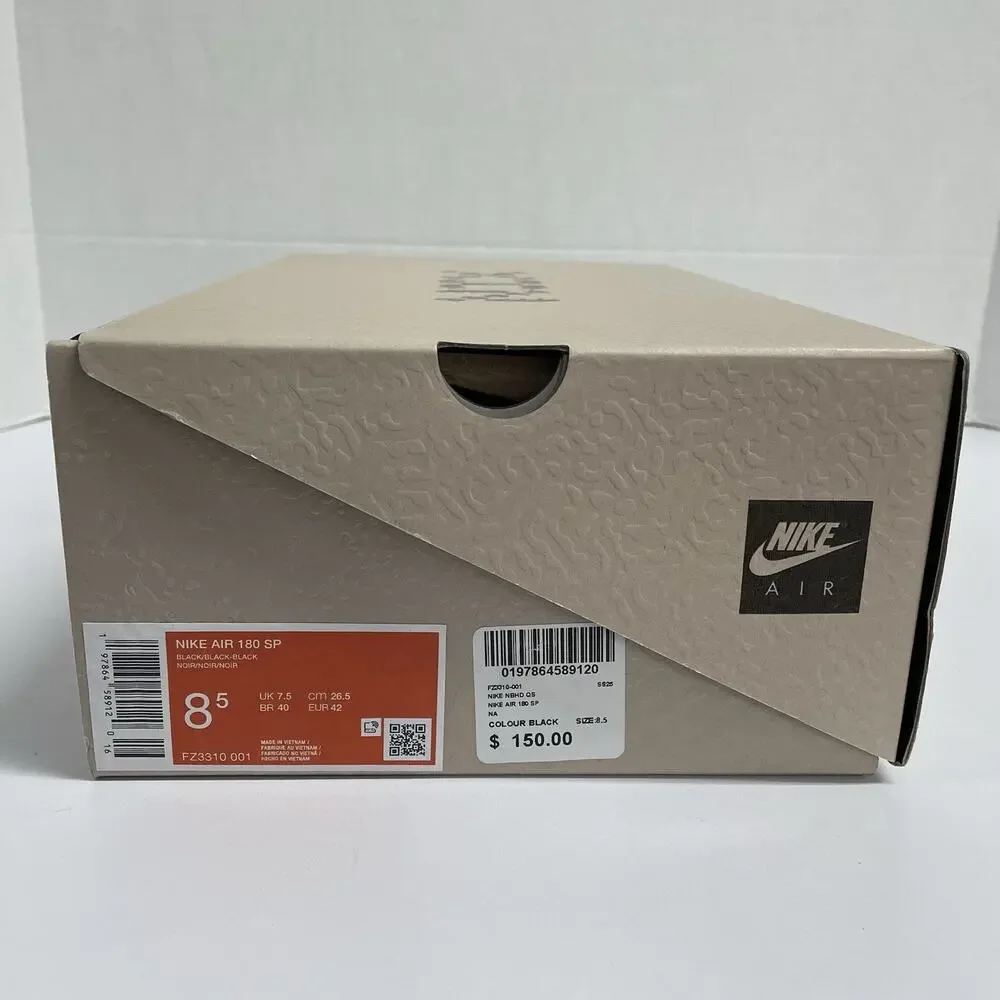 Nike Air Max 180 Pan Records The Suspended Hour FZ3310 001 Size 8.5 Black Runner